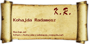 Kohajda Radamesz névjegykártya